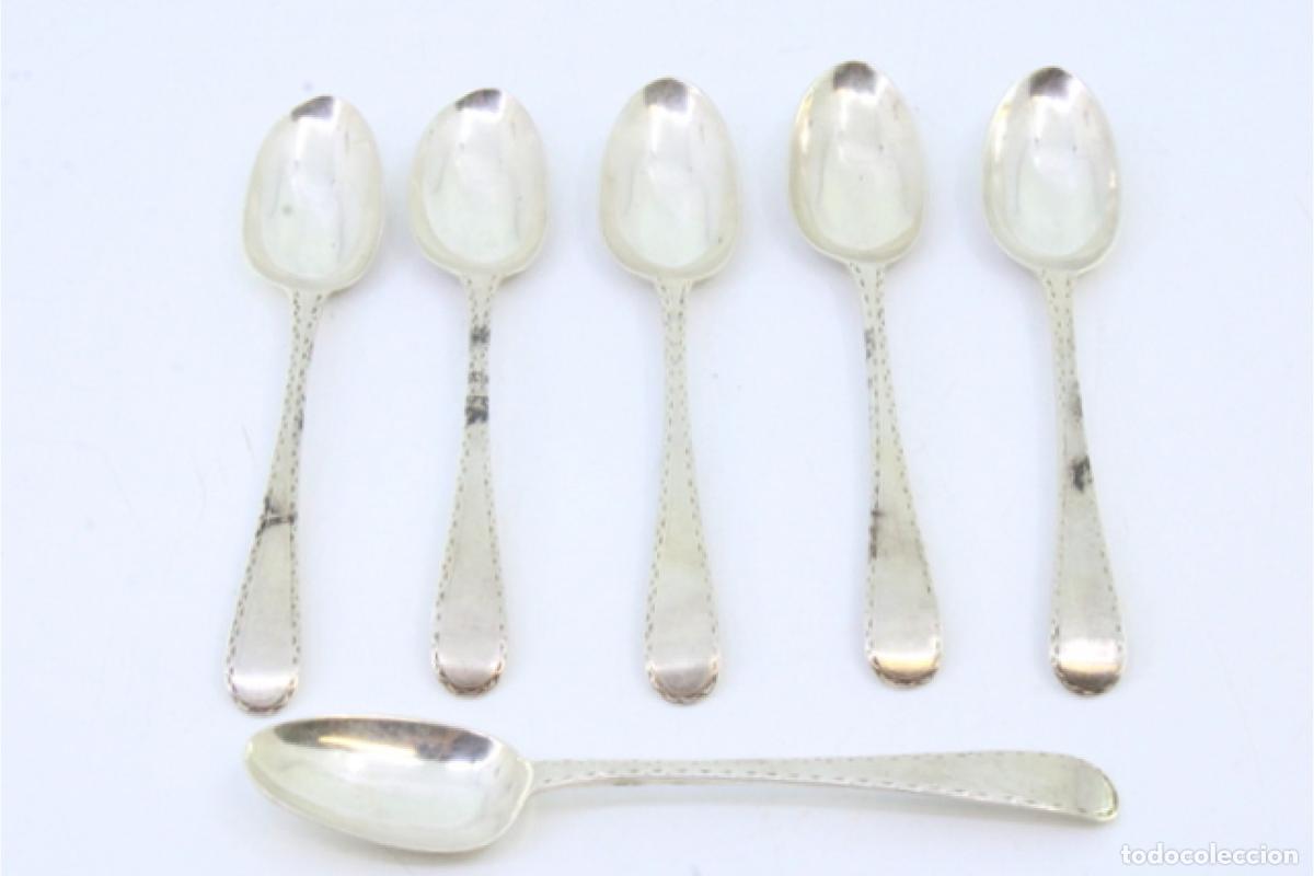 Antig&uuml;edades: Juego de 6 cucharillas de plata - Foto 2