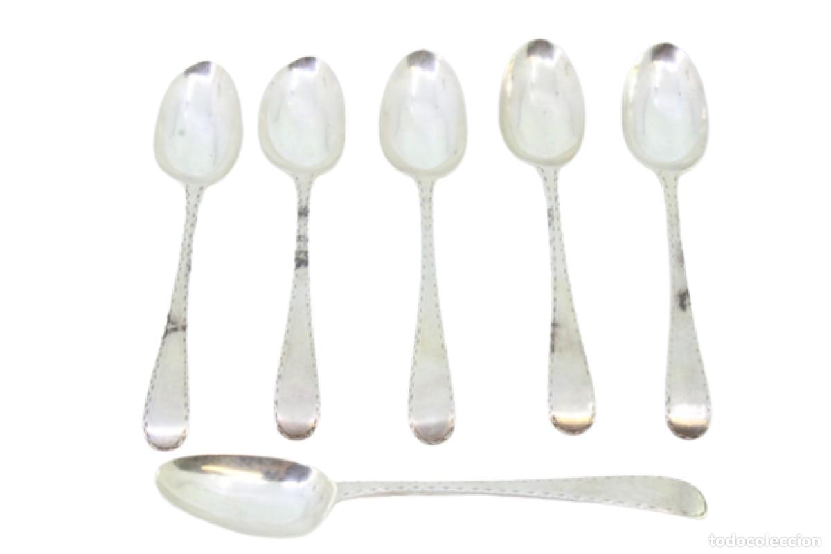 Antig&uuml;edades: Juego de 6 cucharillas de plata - Foto 1