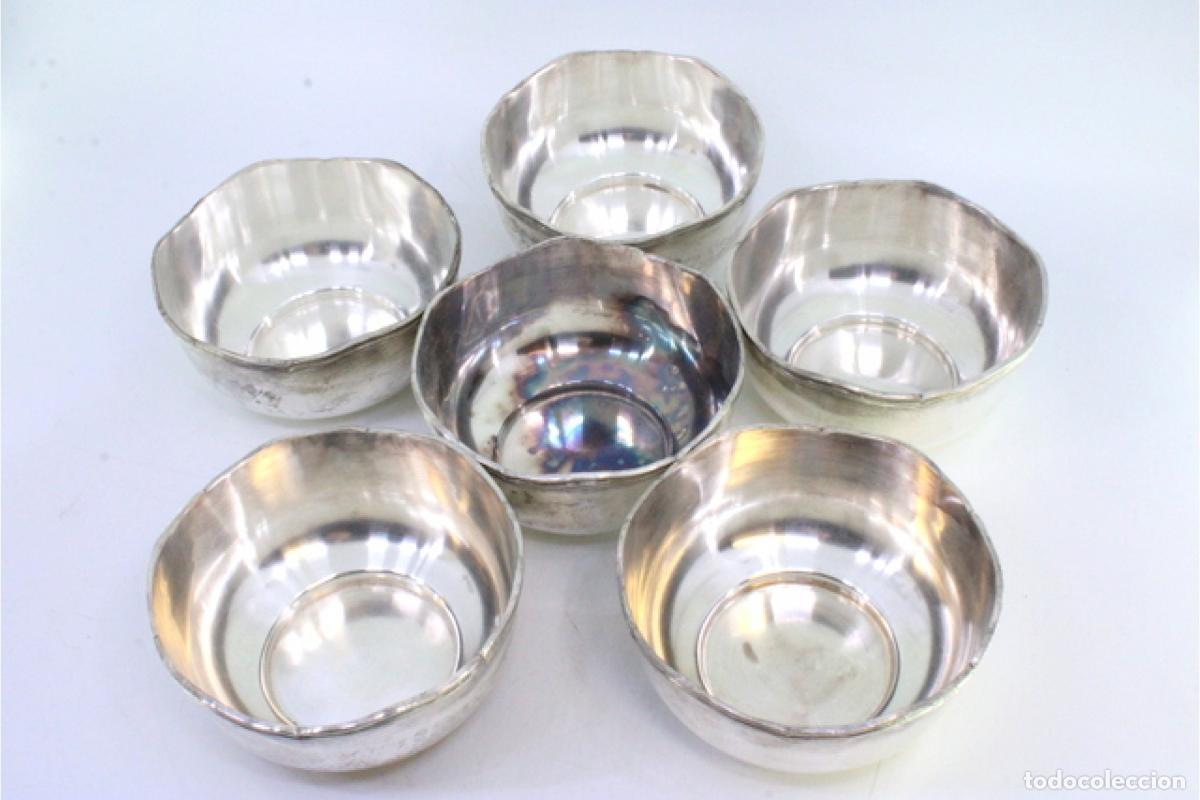 Antig&uuml;edades: Juego de 6 vasos de lavabo de platas. - Foto 2