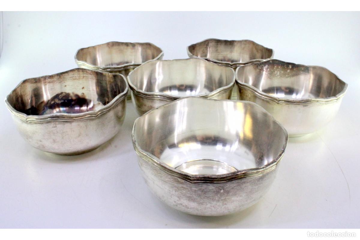 Antig&uuml;edades: Juego de 6 vasos de lavabo de platas. - Foto 6