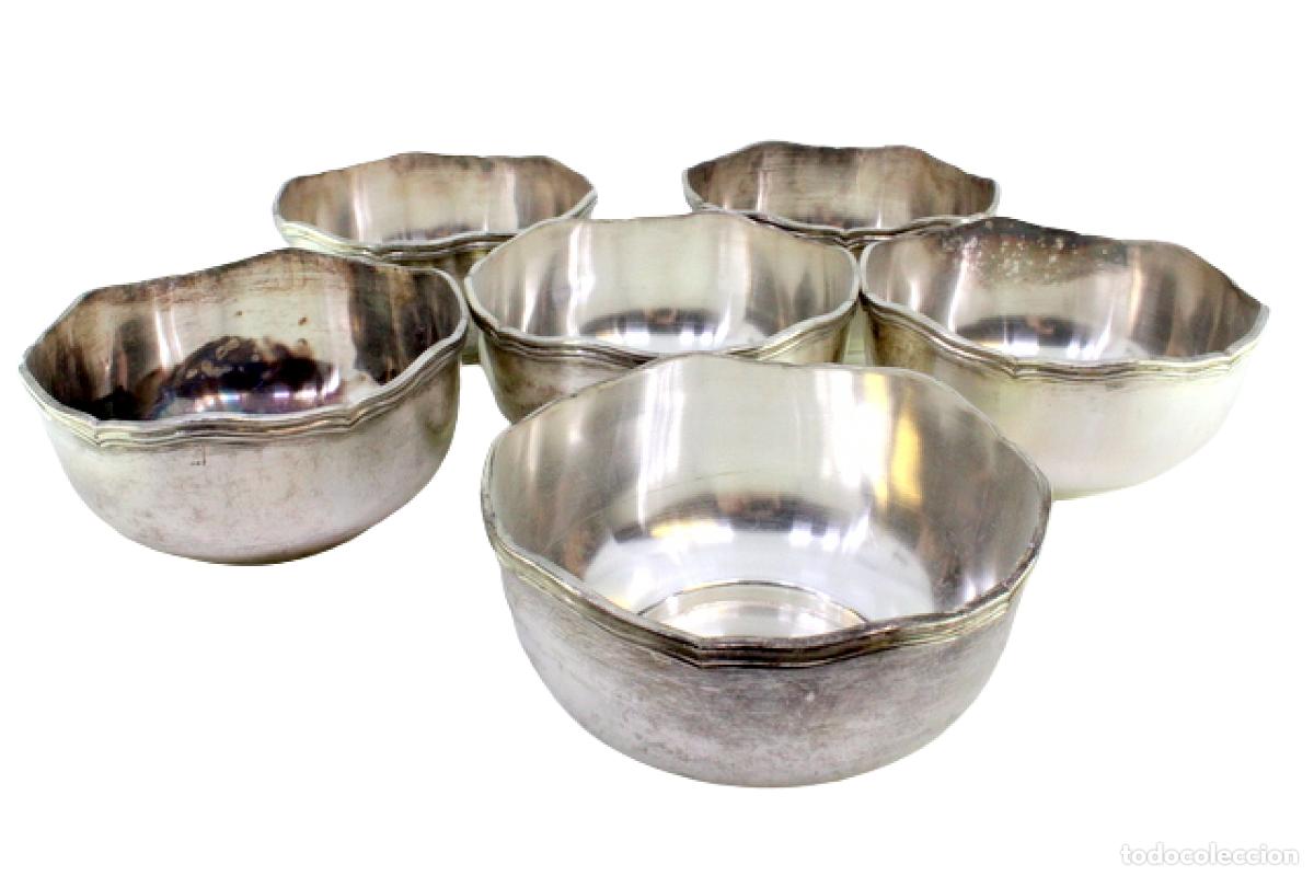 Antig&uuml;edades: Juego de 6 vasos de lavabo de platas. - Foto 1