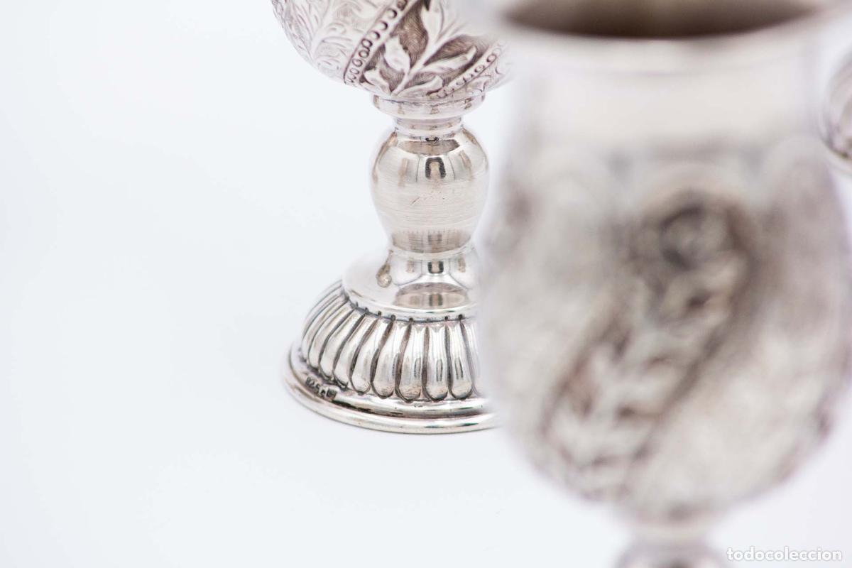 Antig&uuml;edades: Juego de 6 copas de plata - Foto 5