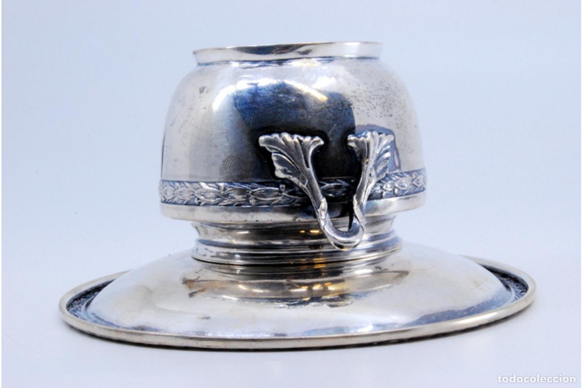 Antig&uuml;edades: Taza y platillo, de plata - Espigas de trigo - Foto 2