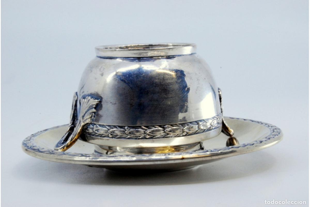 Antig&uuml;edades: Taza y platillo, de plata - Espigas de trigo - Foto 5