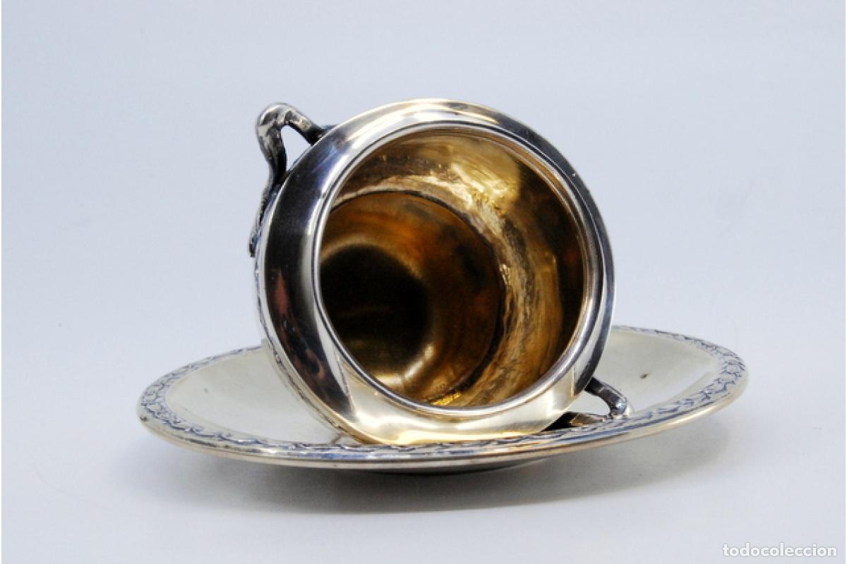 Antig&uuml;edades: Taza y platillo, de plata - Espigas de trigo - Foto 6