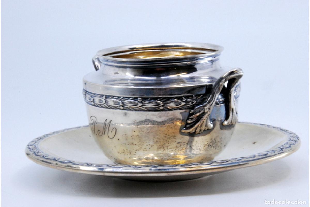 Antig&uuml;edades: Taza y platillo, de plata - Espigas de trigo - Foto 7