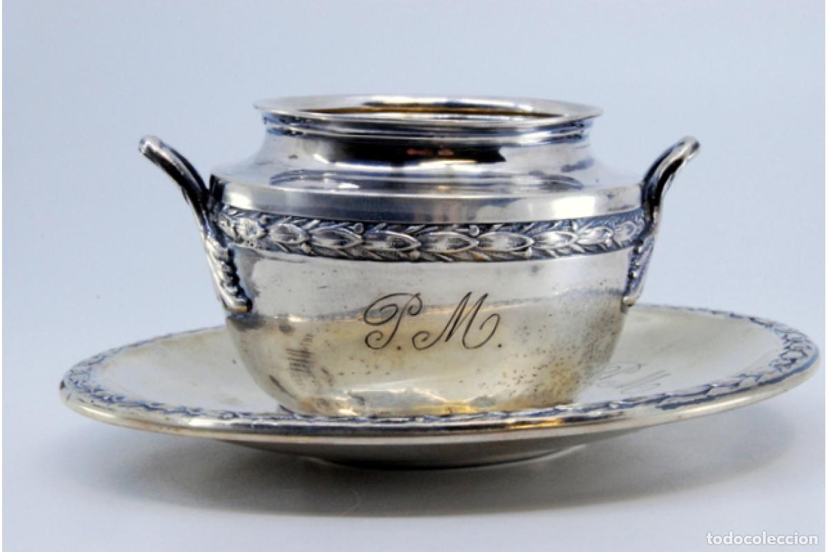 Antig&uuml;edades: Taza y platillo, de plata - Espigas de trigo - Foto 8