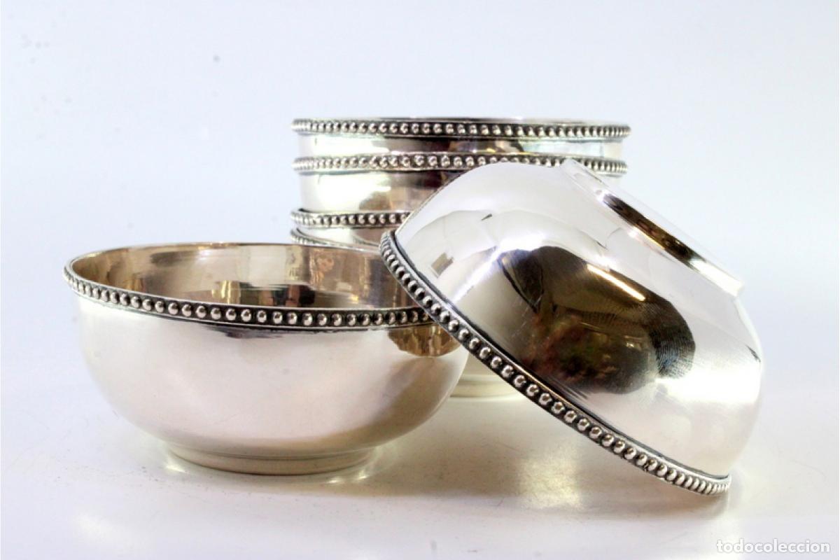 Antig&uuml;edades: Juego de 6 vasos de lavabo de platas. - Foto 3