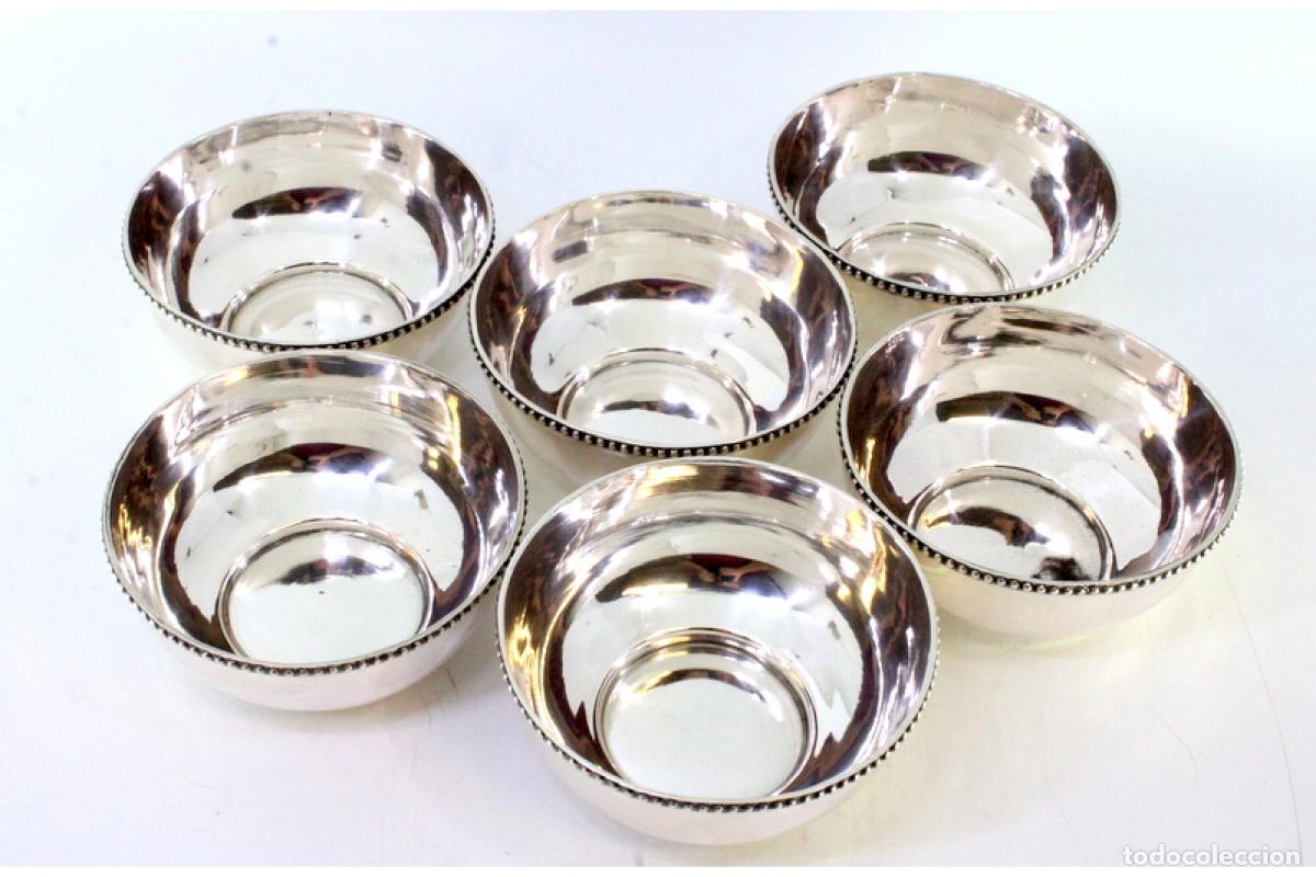 Antig&uuml;edades: Juego de 6 vasos de lavabo de platas. - Foto 5
