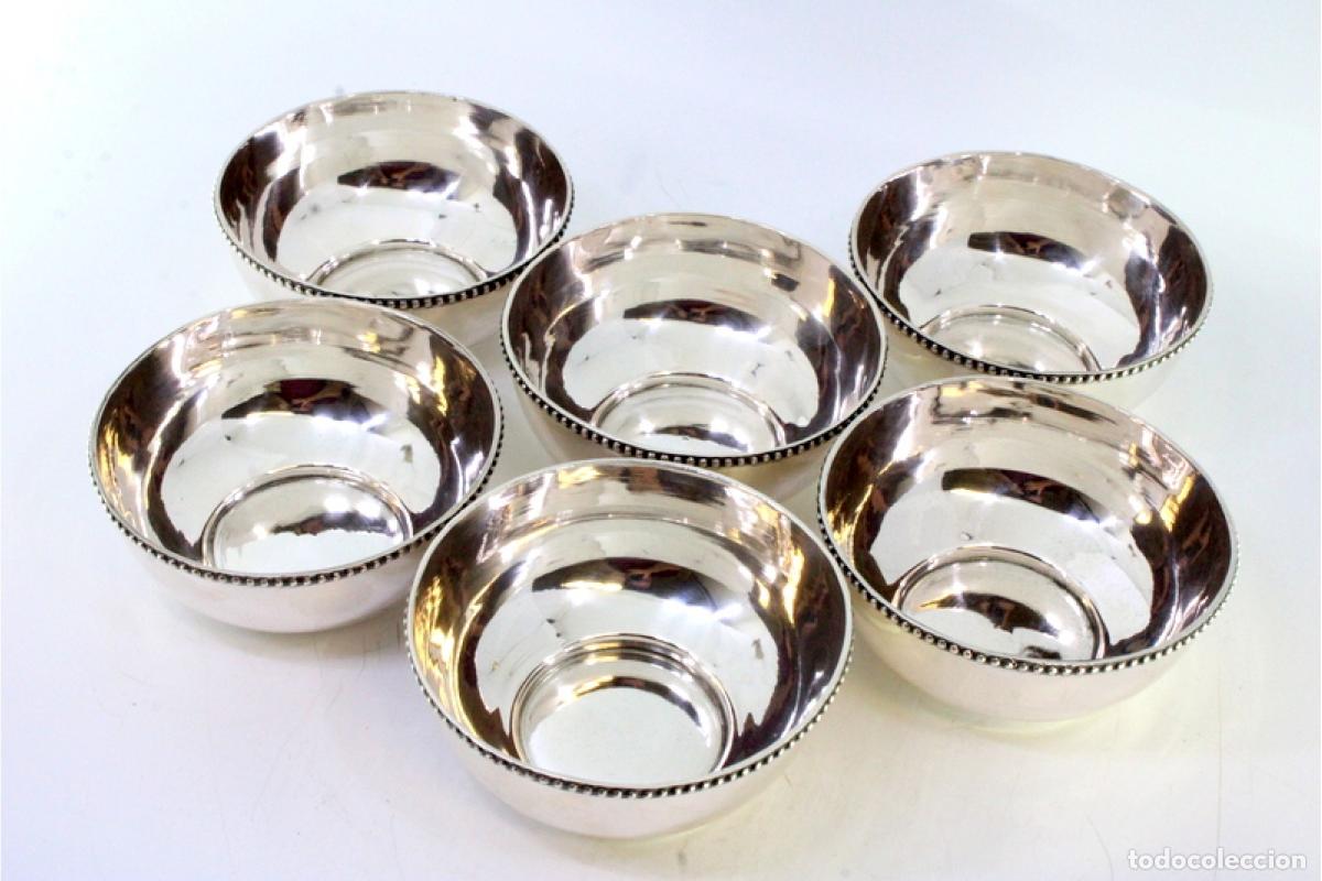 Antig&uuml;edades: Juego de 6 vasos de lavabo de platas. - Foto 6