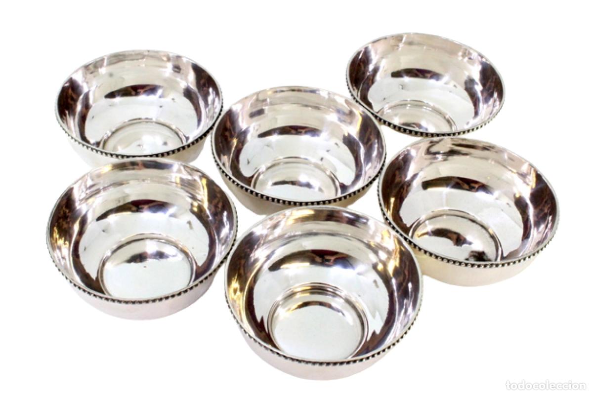 Antig&uuml;edades: Juego de 6 vasos de lavabo de platas. - Foto 1