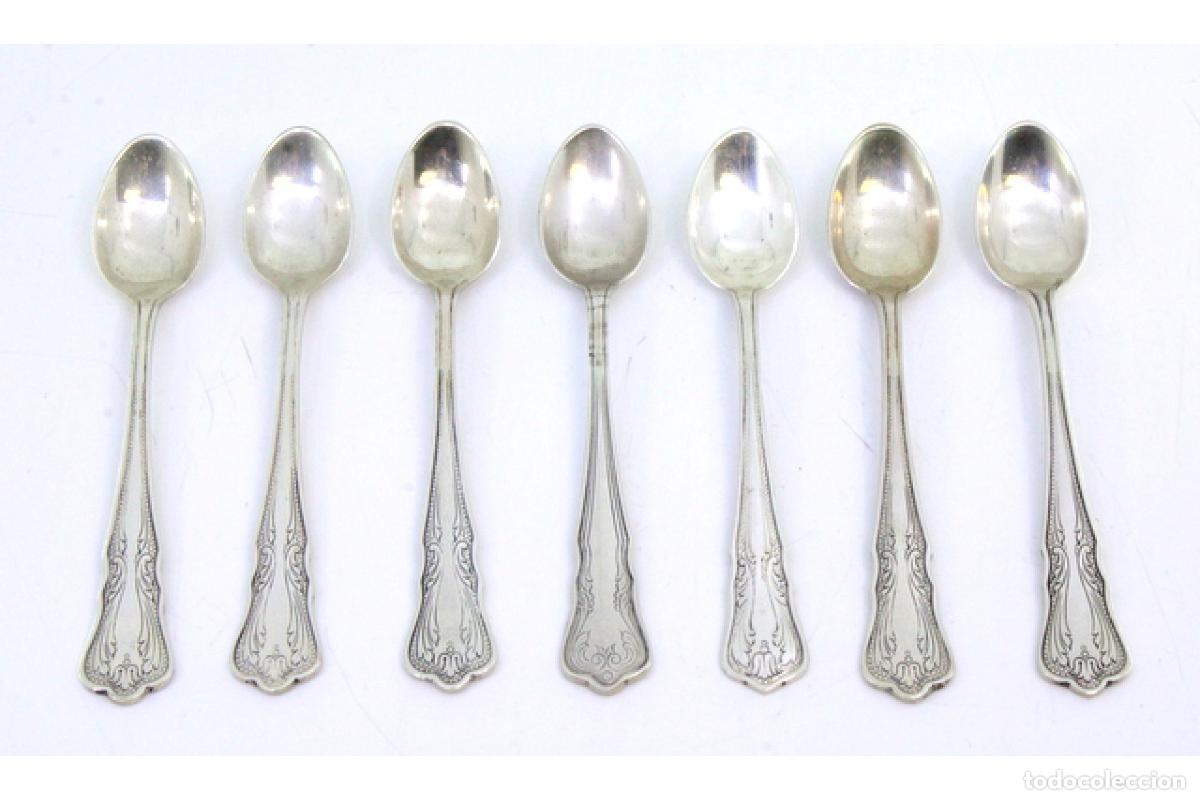 Antig&uuml;edades: Juego de 7 cucharillas de caf&eacute; de plata - Foto 2