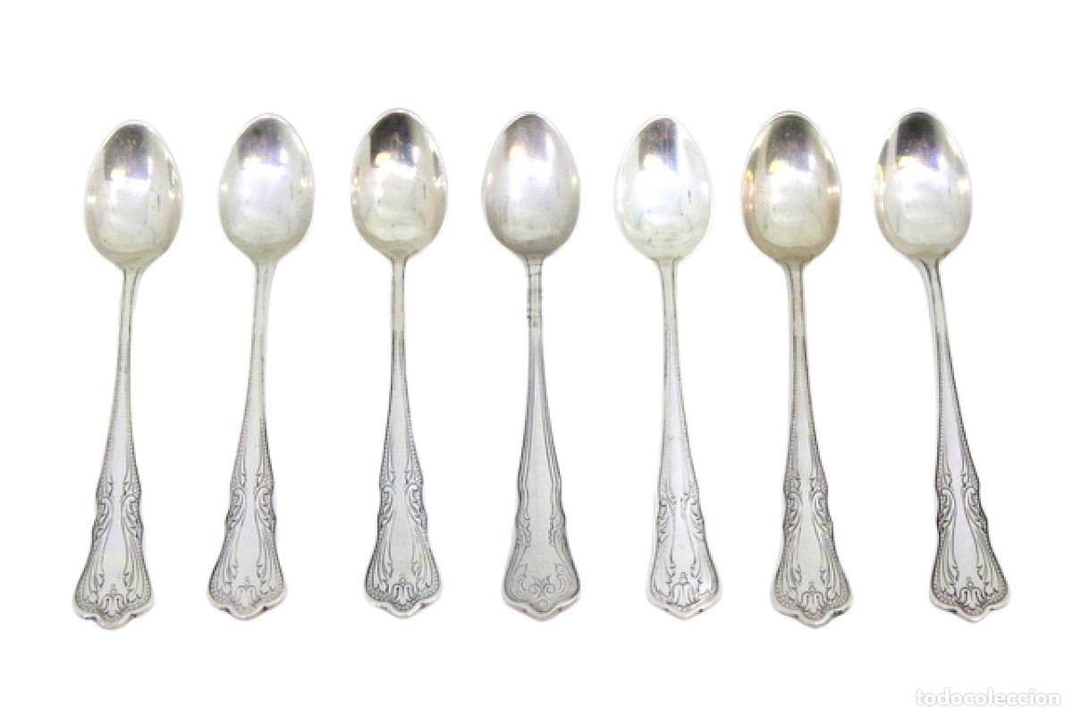 Antig&uuml;edades: Juego de 7 cucharillas de caf&eacute; de plata - Foto 1