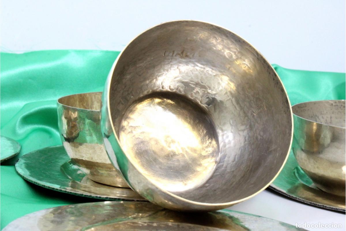 Antig&uuml;edades: Juego de 6 vasos de lavabo de platas. - Foto 4