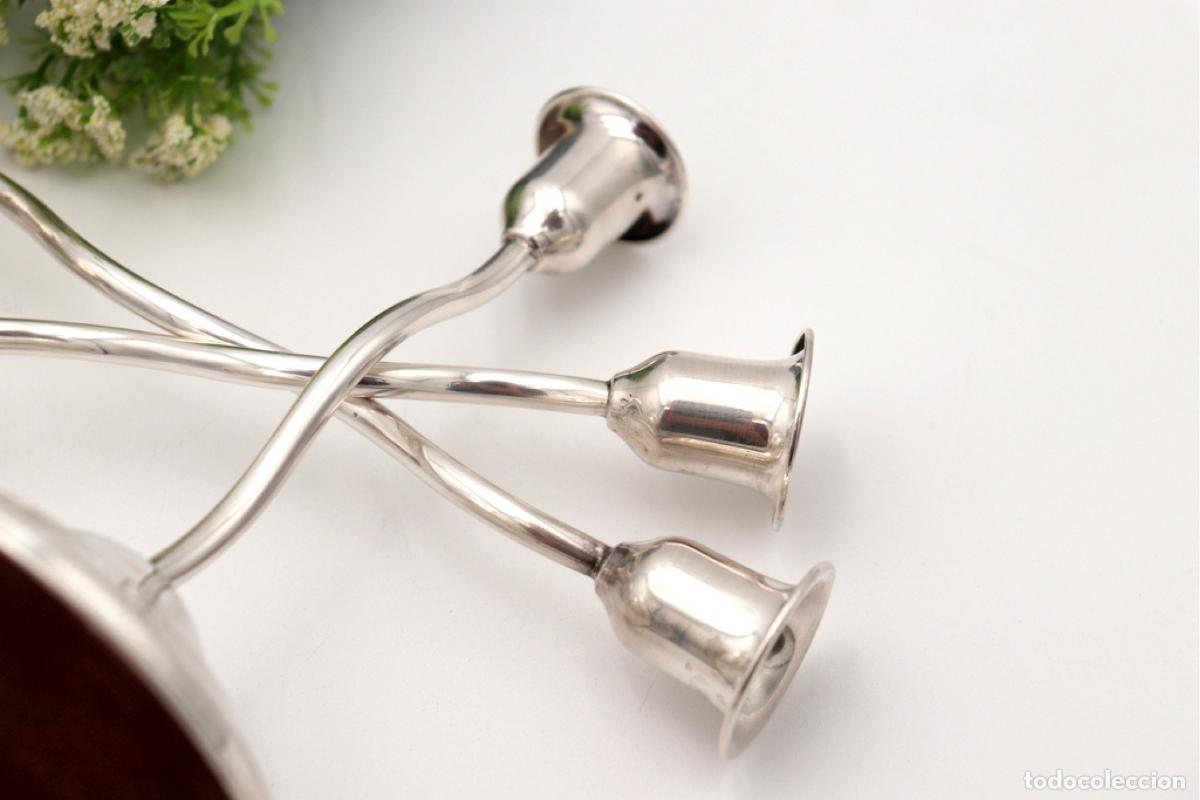 Antig&uuml;edades: Juego de 3 candelabros de plata - Foto 4