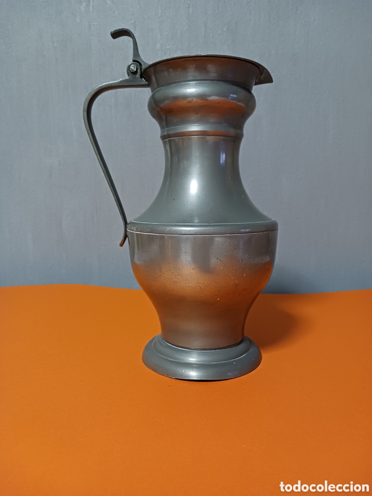 Antig&uuml;edades: Antigua jarra de peltre - Foto 2