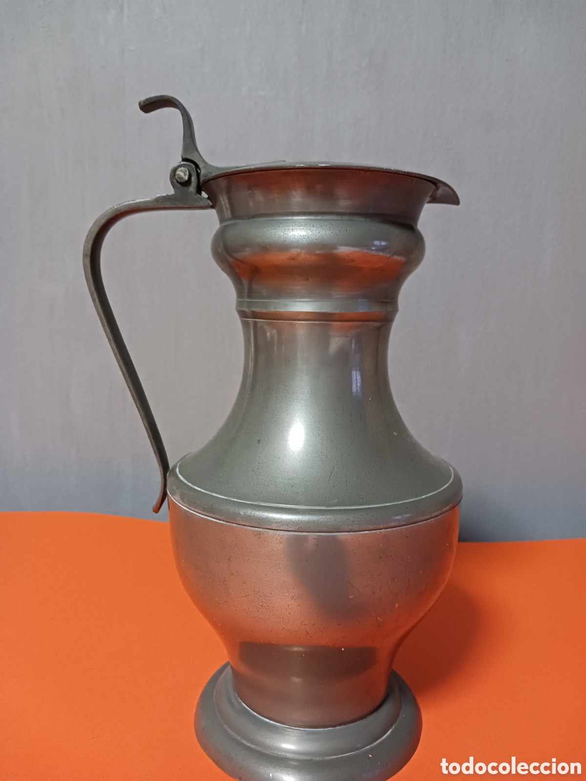 Antig&uuml;edades: Antigua jarra de peltre - Foto 3