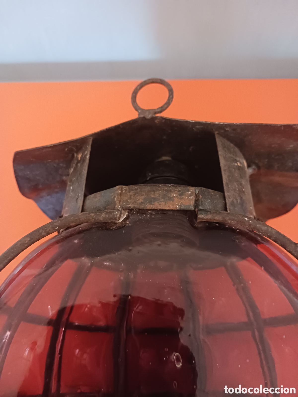Antig&uuml;edades: Farol de hierro y cristal. - Foto 4