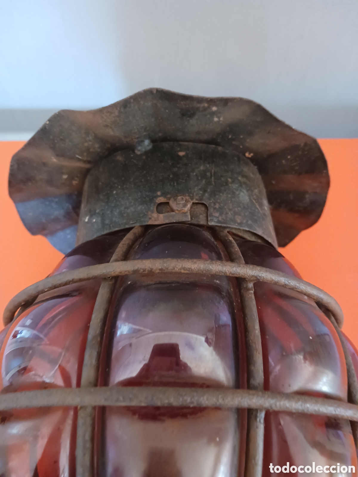 Antig&uuml;edades: Farol de hierro y cristal. - Foto 6