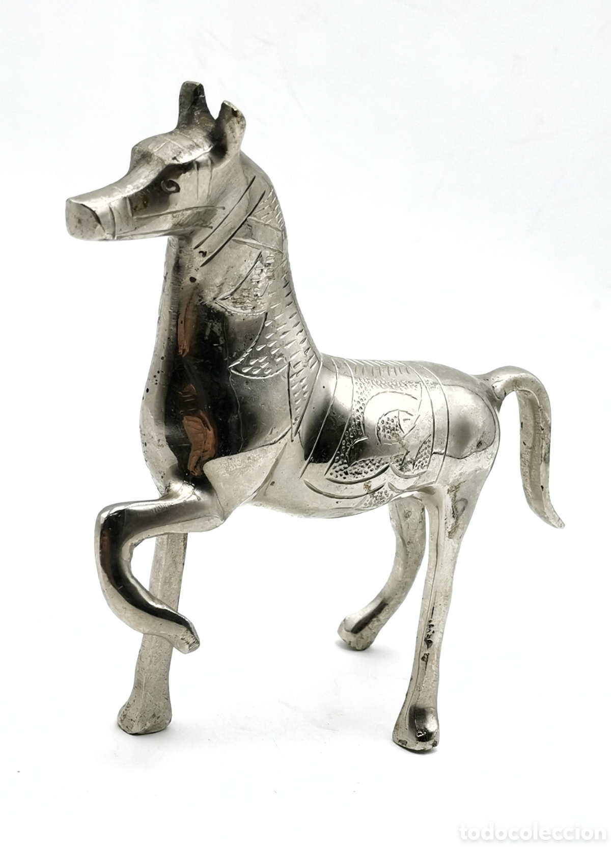Antiquit&auml;ten: CABALLO ANTIGUO DE BRONCE PATEADO CON UN BONITO DISE&Ntilde;O