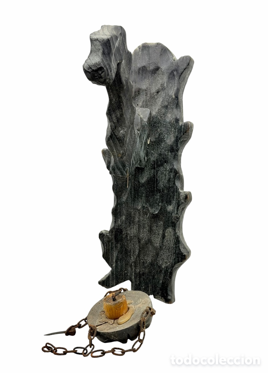 Antig&uuml;edades: Candelabro de G&aacute;rgola Tallada en Madera - Foto 1
