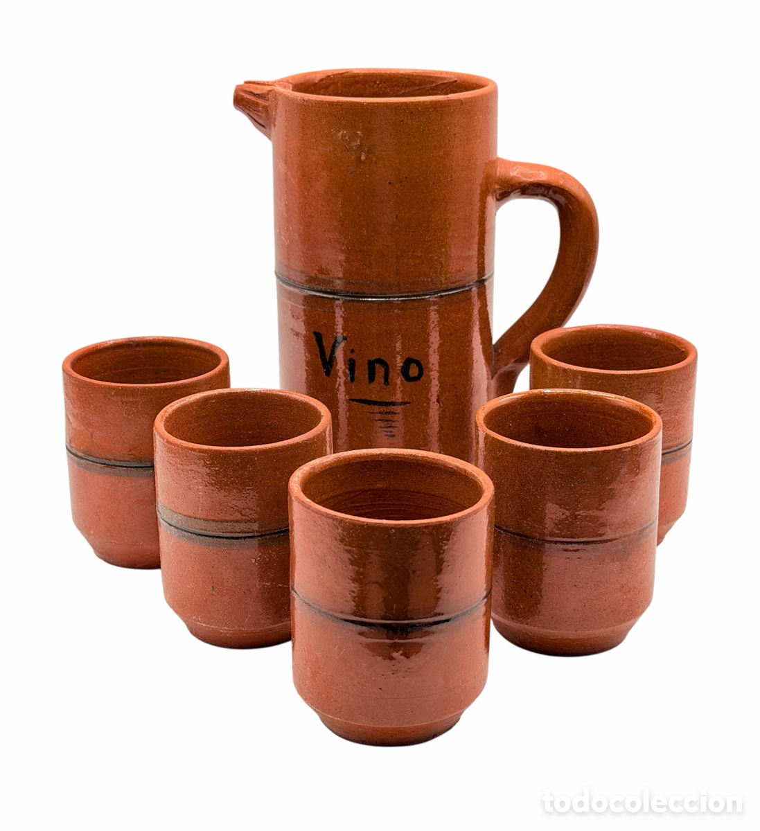 Oggetti Antichi: Jarra con Vasos de Terracota
