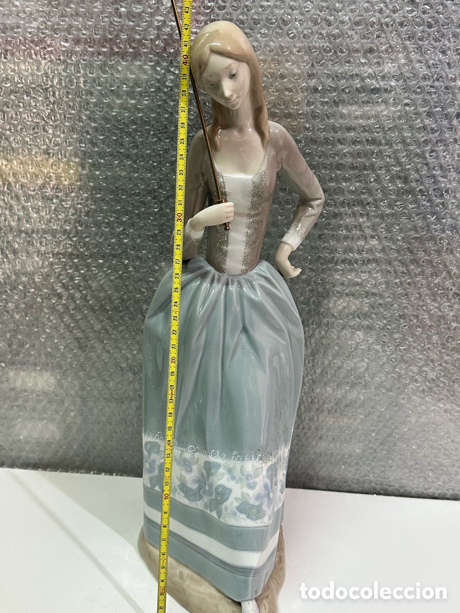 Antiquit&eacute;s: LLADRO Figura porcelana mujer con paraguas