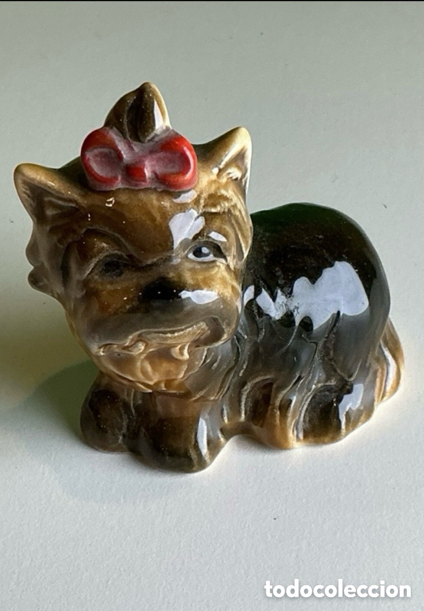 Oggetti Antichi: Figura porcelana perro Yorkshire Terrier Gobel Alemania modelo 515