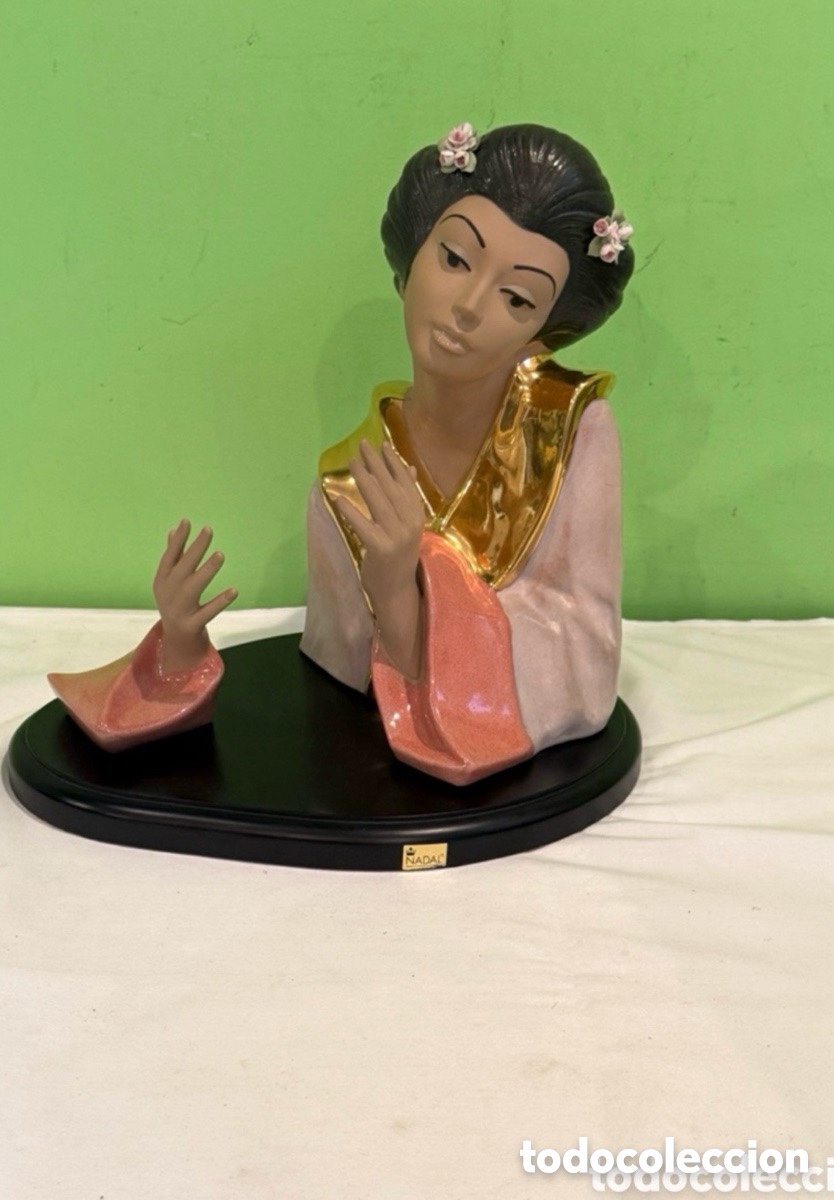 Antiquit&eacute;s: FIGURA PORCELANA DE UNA GEISHA . NADAL. EDICI&Oacute;N LIMITADA - PEANA