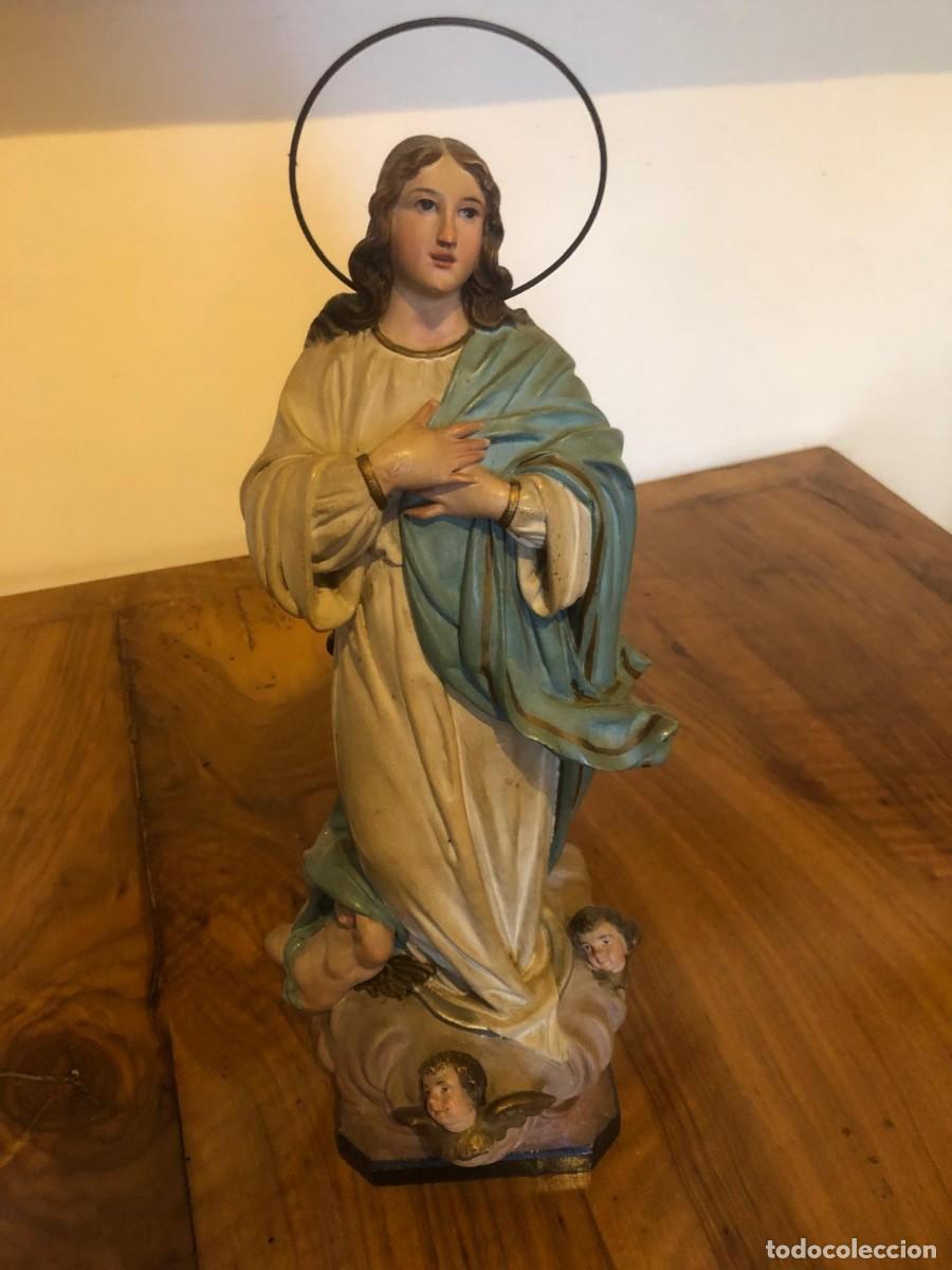 Antig&uuml;edades: Virgen Inmaculada Concepci&oacute;n con sello de Olot - Foto 1