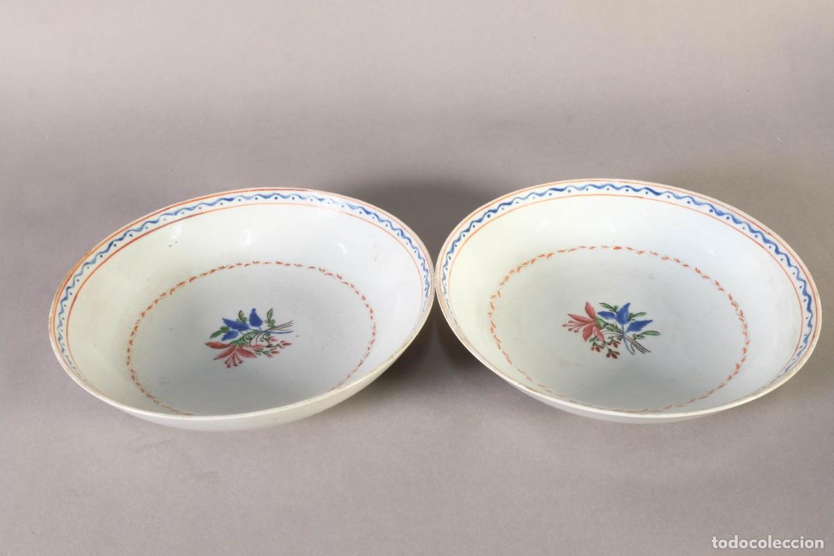Antig&uuml;edades: ANTIGUS CUENCOS EN PORCELANA COMPAN&Iacute;A DE &Iacute;NDIAS PINTADOS A MANO SIGLO XVIII