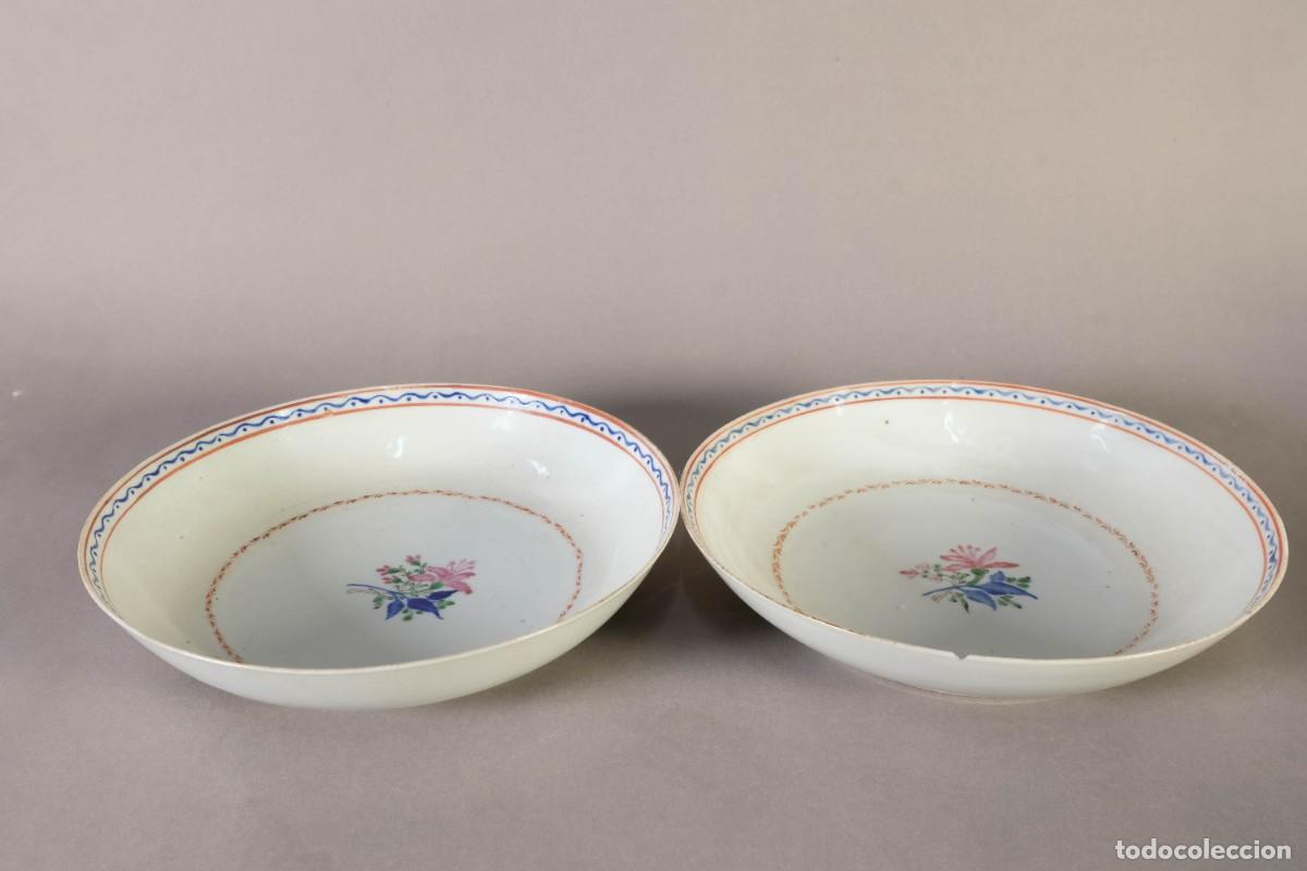 Antig&uuml;edades: ANTIGUS CUENCOS EN PORCELANA COMPAN&Iacute;A DE &Iacute;NDIAS PINTADOS A MANO SIGLO XVIII