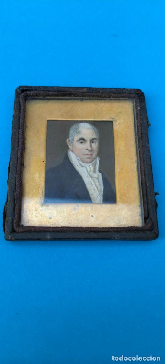 Antig&uuml;edades: ANTIGUA MINIATURA PINTADA SOBRE MARFIL PORTUGUESA
