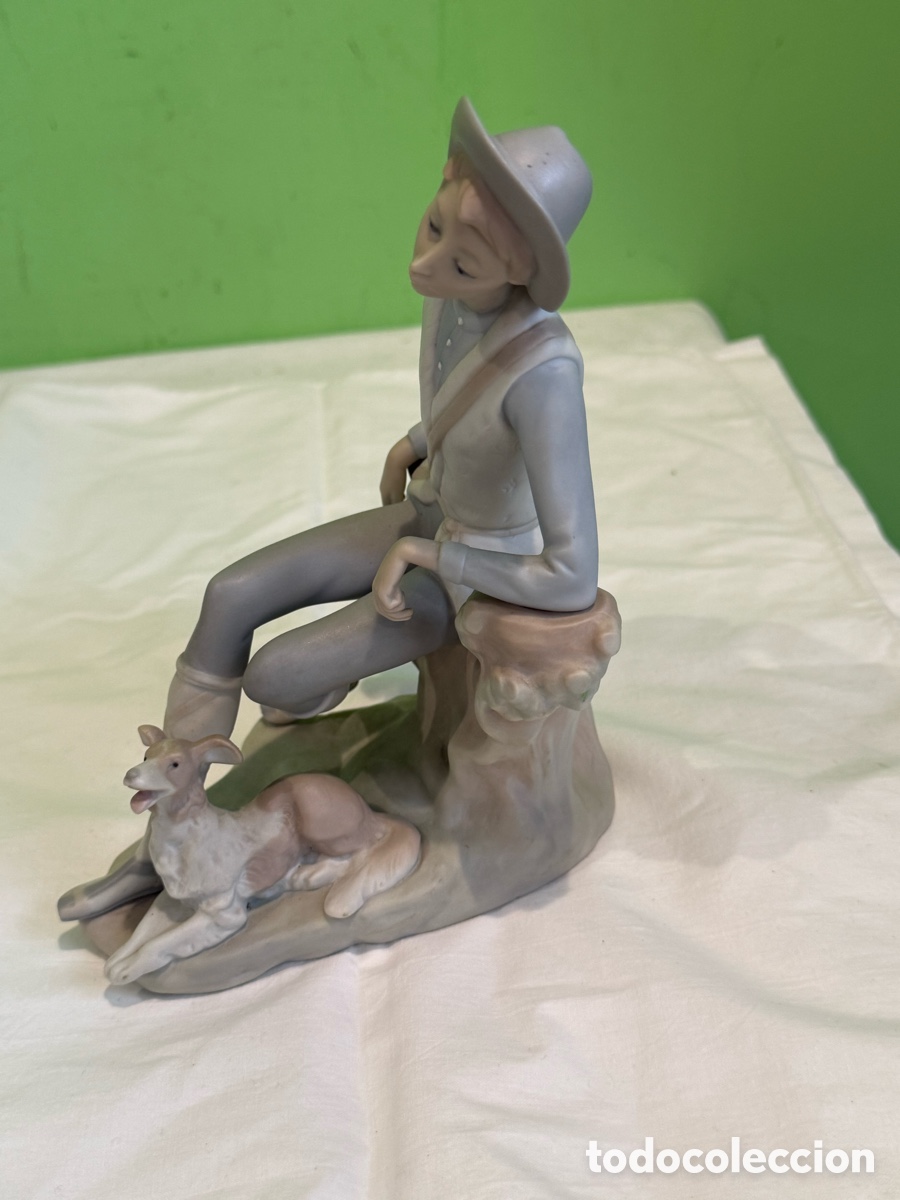 Antiquit&eacute;s: Figura Porcelana Lladr&oacute; &ldquo;Pastor Contemplativo&rdquo; Mate Original Espa&ntilde;a