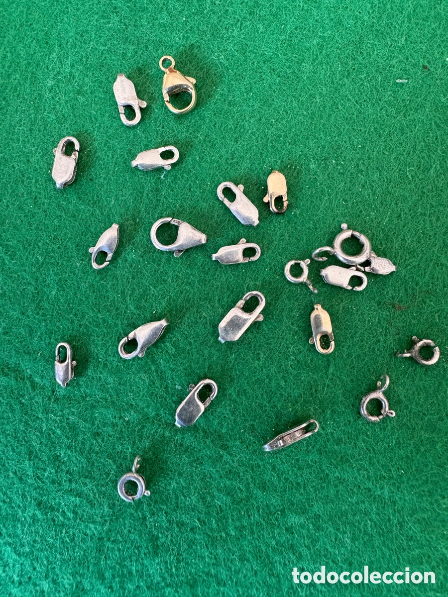 Antiquit&eacute;s: Lote de cierres de plata para pulseras y collares (A1)