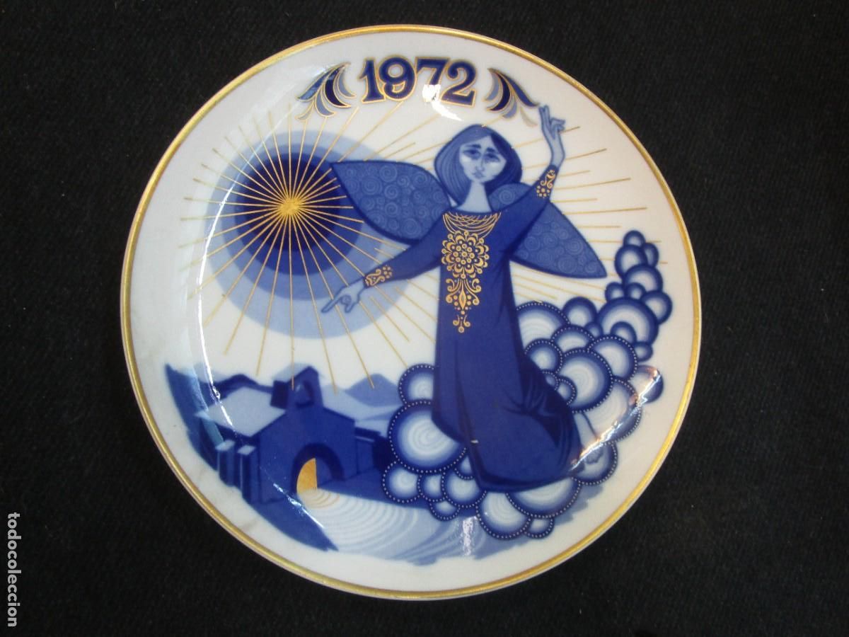 Antig&uuml;edades: PLATO OBSEQUIO NAVIDAD NO VENAL 1972 - DE LA EMPRESA SANTA CLARA DE VIGO GRUPO ALVAREZ 21CM.