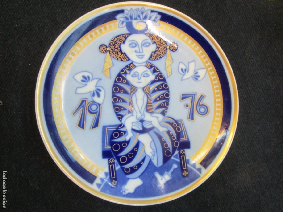 Antig&uuml;edades: PLATO OBSEQUIO NAVIDAD NO VENAL 1976 - DE LA EMPRESA SANTA CLARA DE VIGO GRUPO ALVAREZ 21CM.
