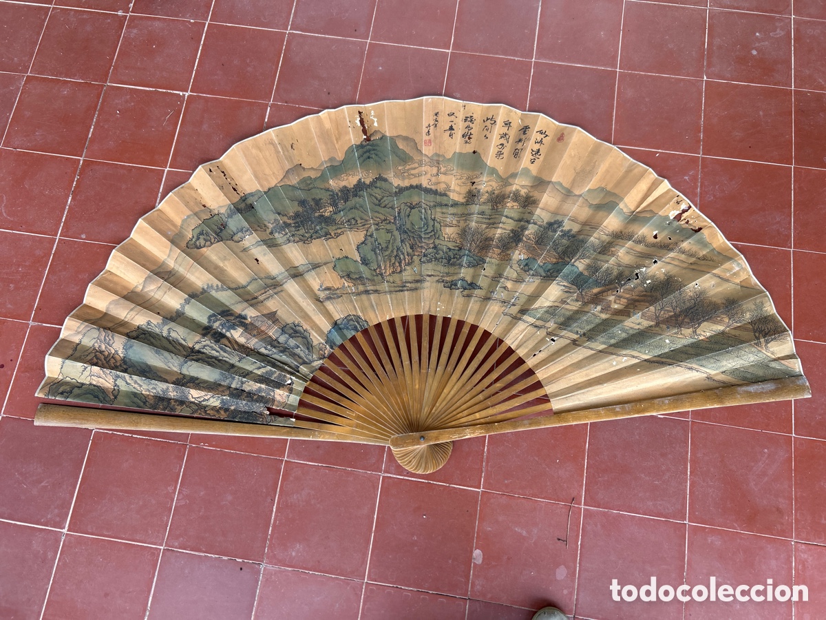 Antiguidades: GRAN ABANICO ORIENTAL 160 CENT&Iacute;METROS