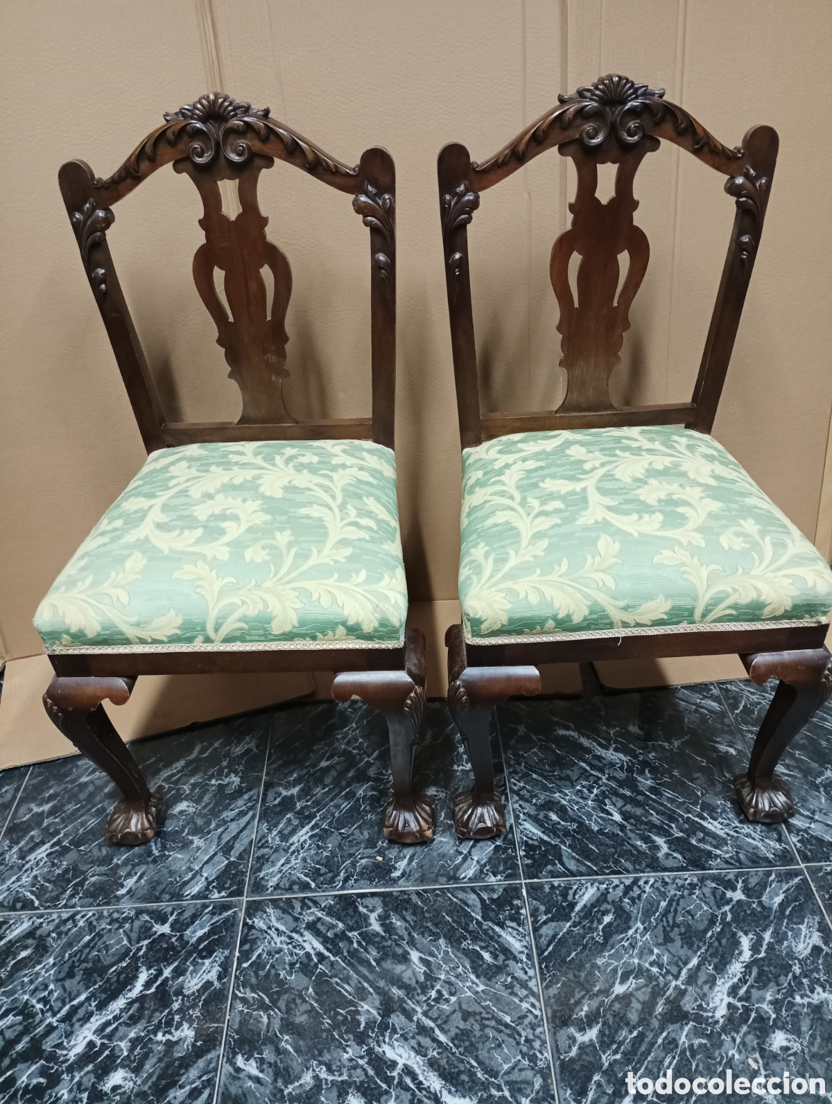 Antig&uuml;edades: PAREJA DE SILLAS CHIPPENDALE