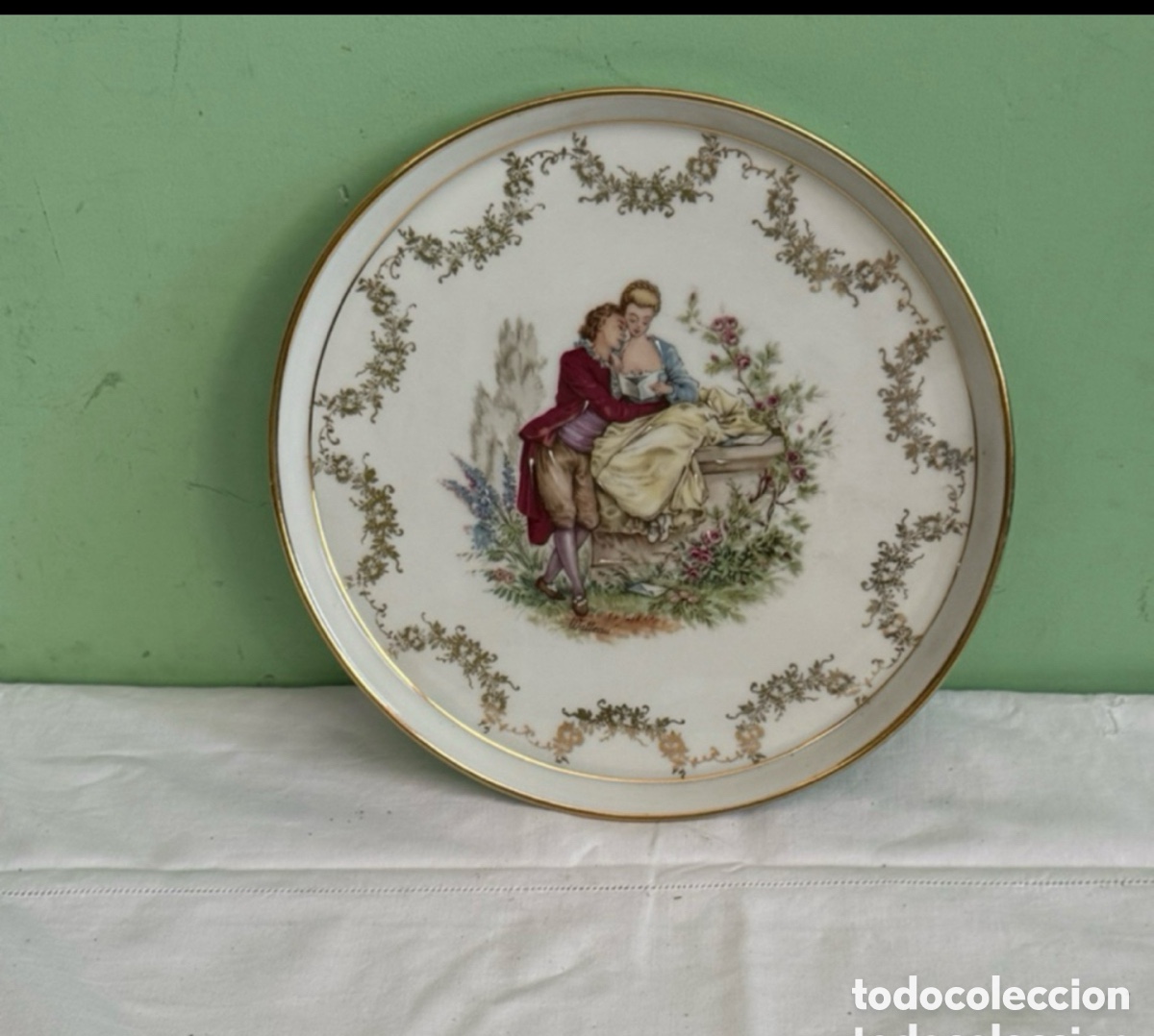 Antiques: Antiguo plato de porcelana limoges Francia original.