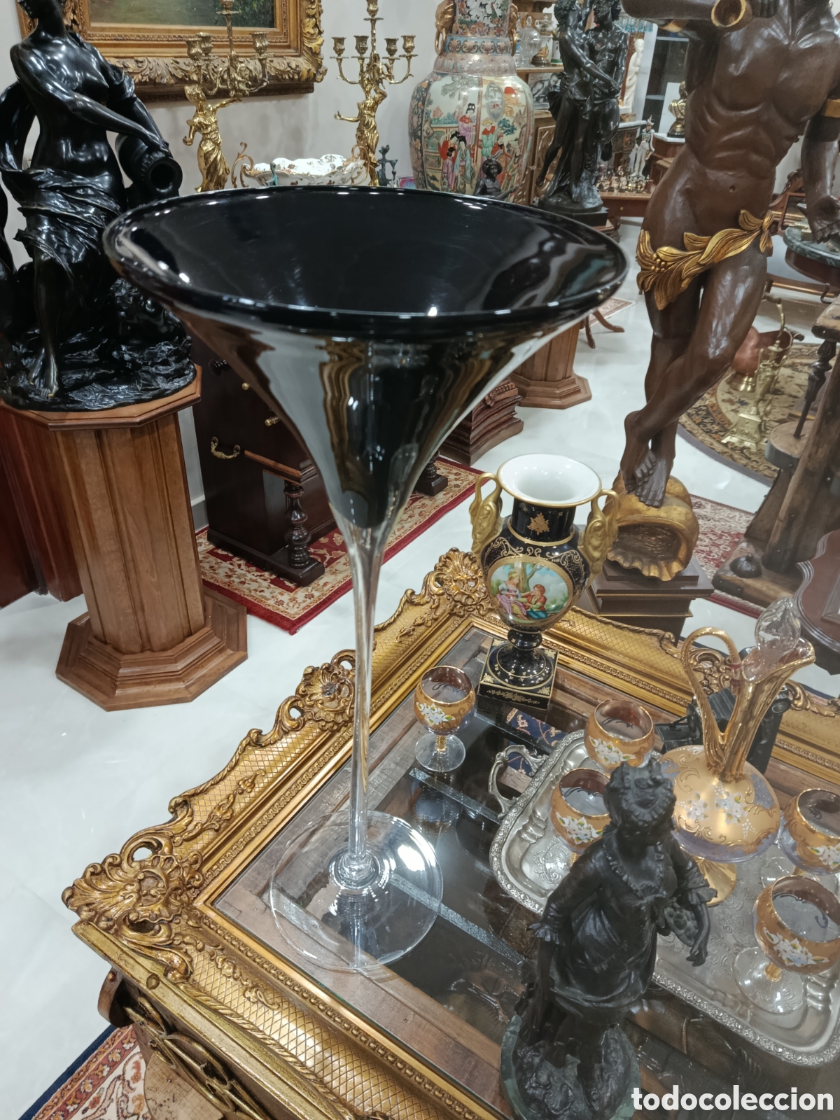 Oggetti Antichi: Copa gigante de cristal soplado