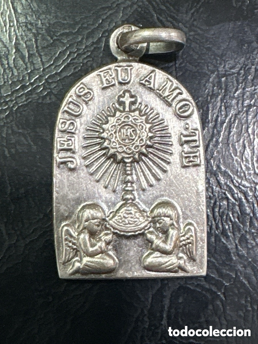 Antiguidades: Gran medalla de plata religiosa Jes&uacute;s yo te Amo (A7)