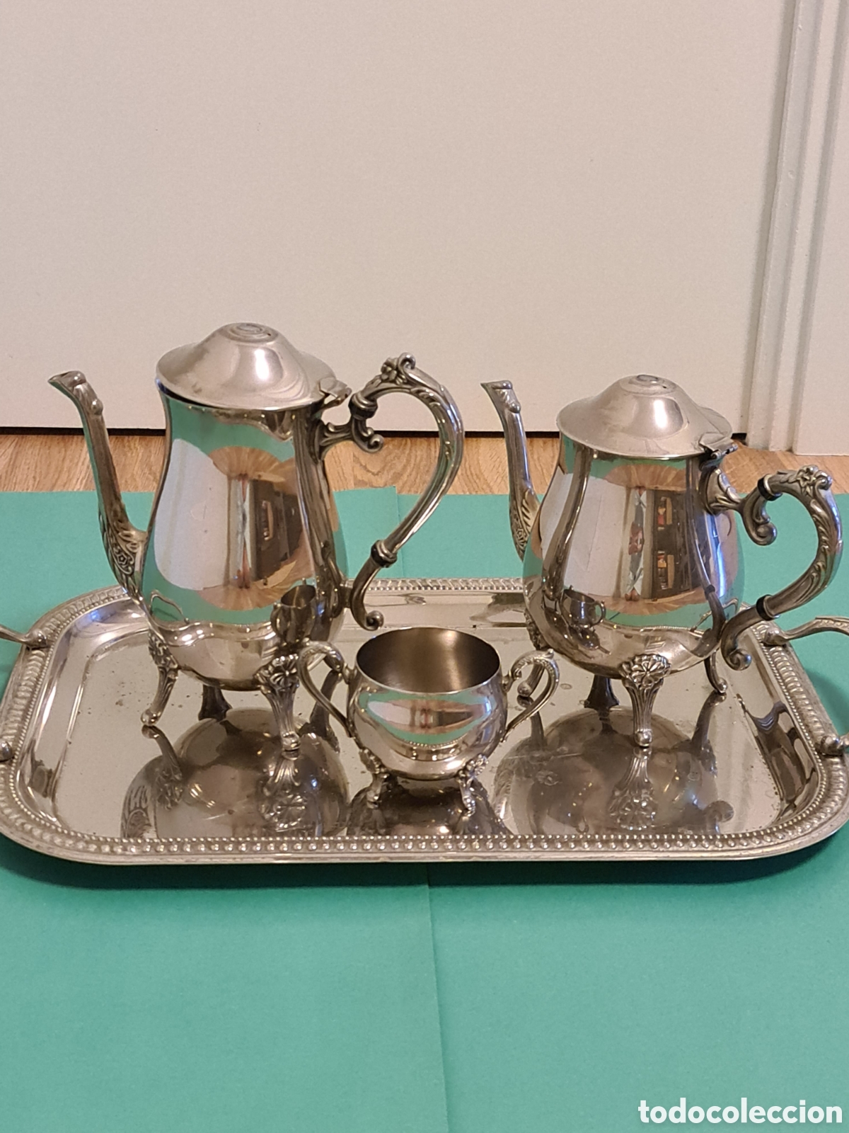 Antiguidades: Juego de caf&eacute; de Alpaca.