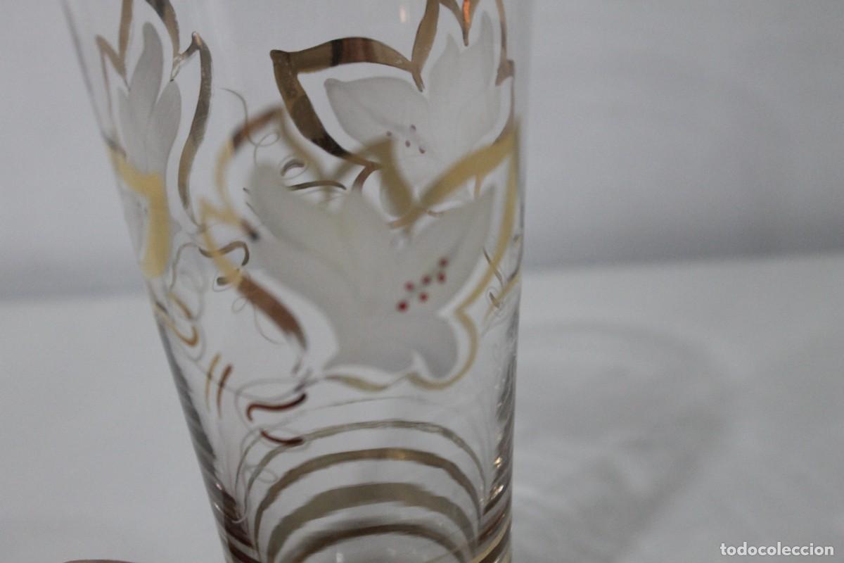 Antig&uuml;edades: 2 VASOS CRISTAL PINTADO A MANO - Foto 11