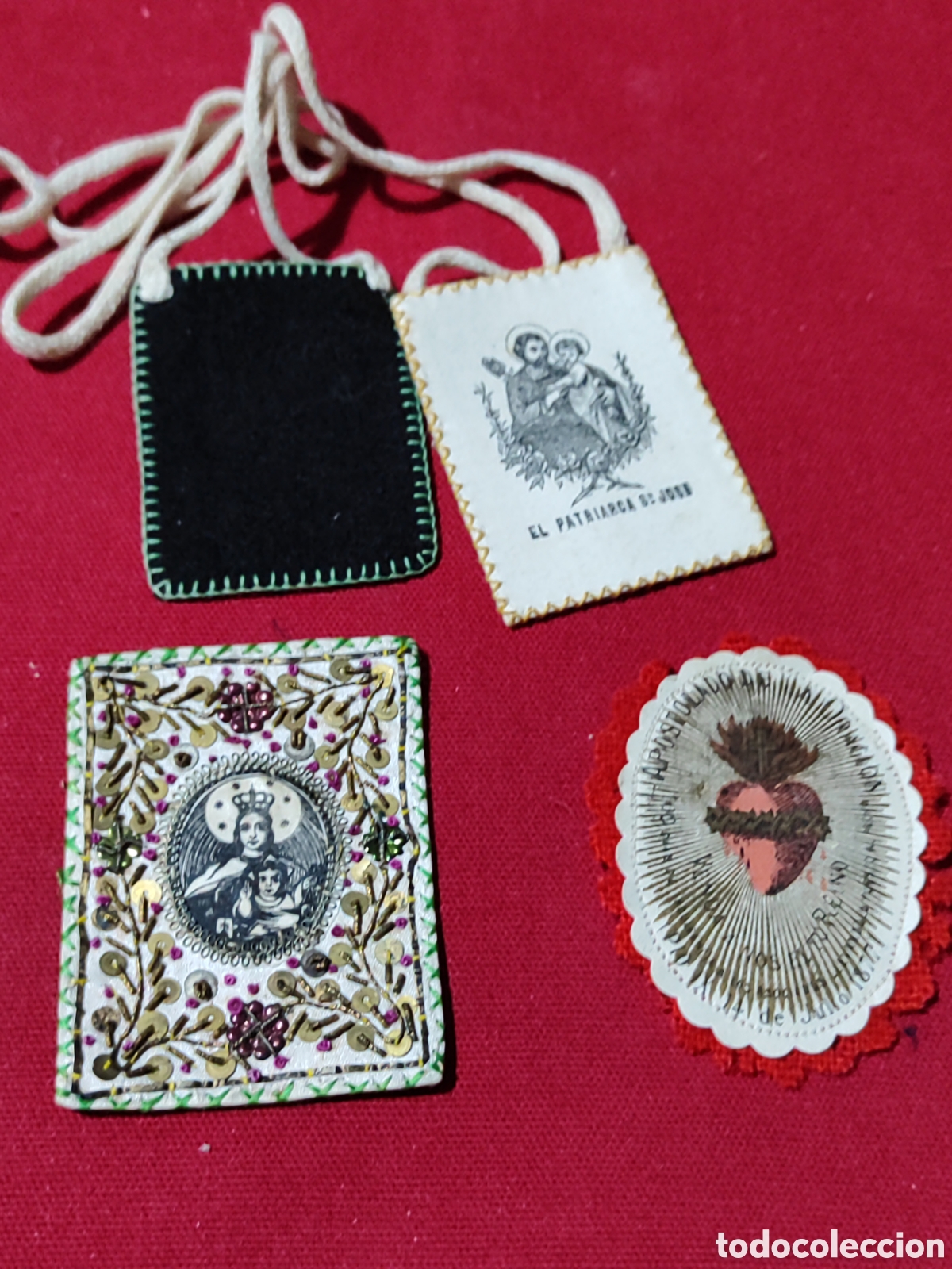 Antig&uuml;edades: Lote escapularios uno antiguo - Foto 1