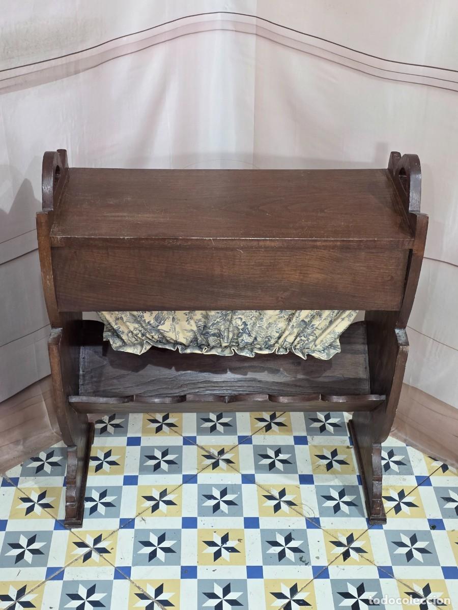 Antig&uuml;edades: Costurero de madera con cesta y caj&oacute;n - Foto 7