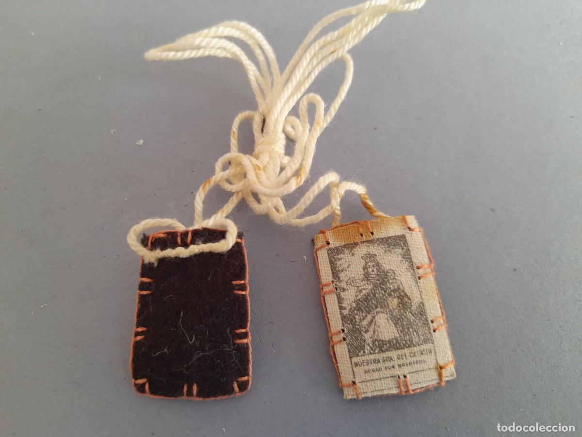 Antig&uuml;edades: mini escapulario ntra sra del carmen, 2x3cm aprox - Foto 1