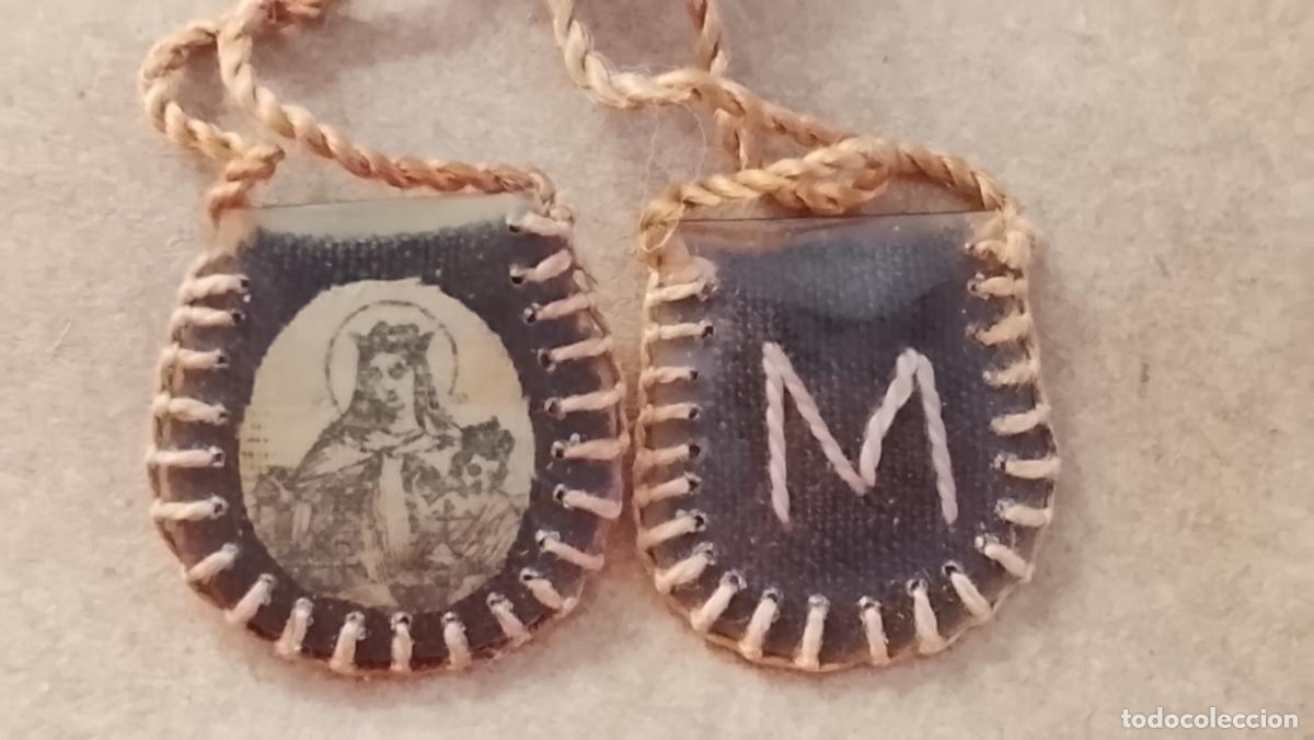 Antig&uuml;edades: antiguo escupulario virgen del carmen , carmelitas - detente ,