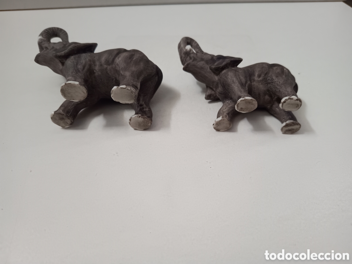 Antig&uuml;edades: DOS ELEFANTES DE PORCELANA - Foto 5