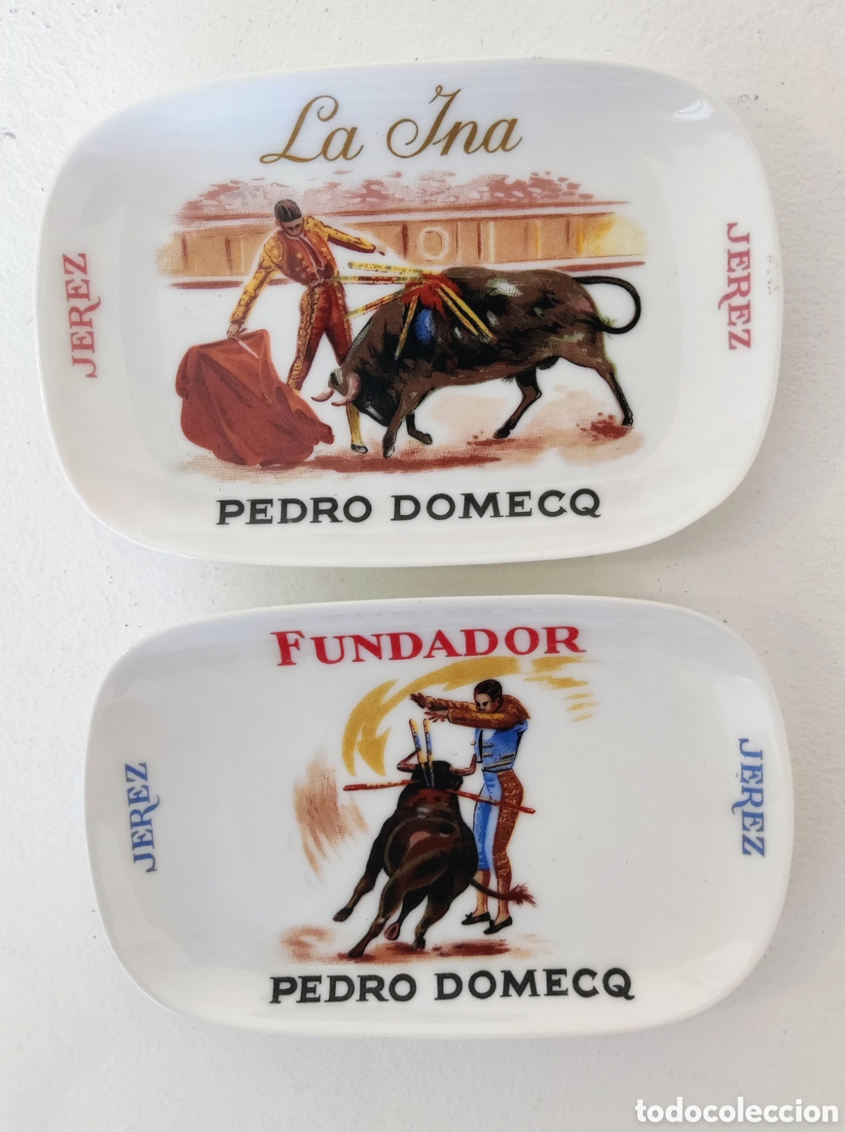 Antig&uuml;edades: Lote 2 ceniceros Pedro Domecq La Ina Fundador